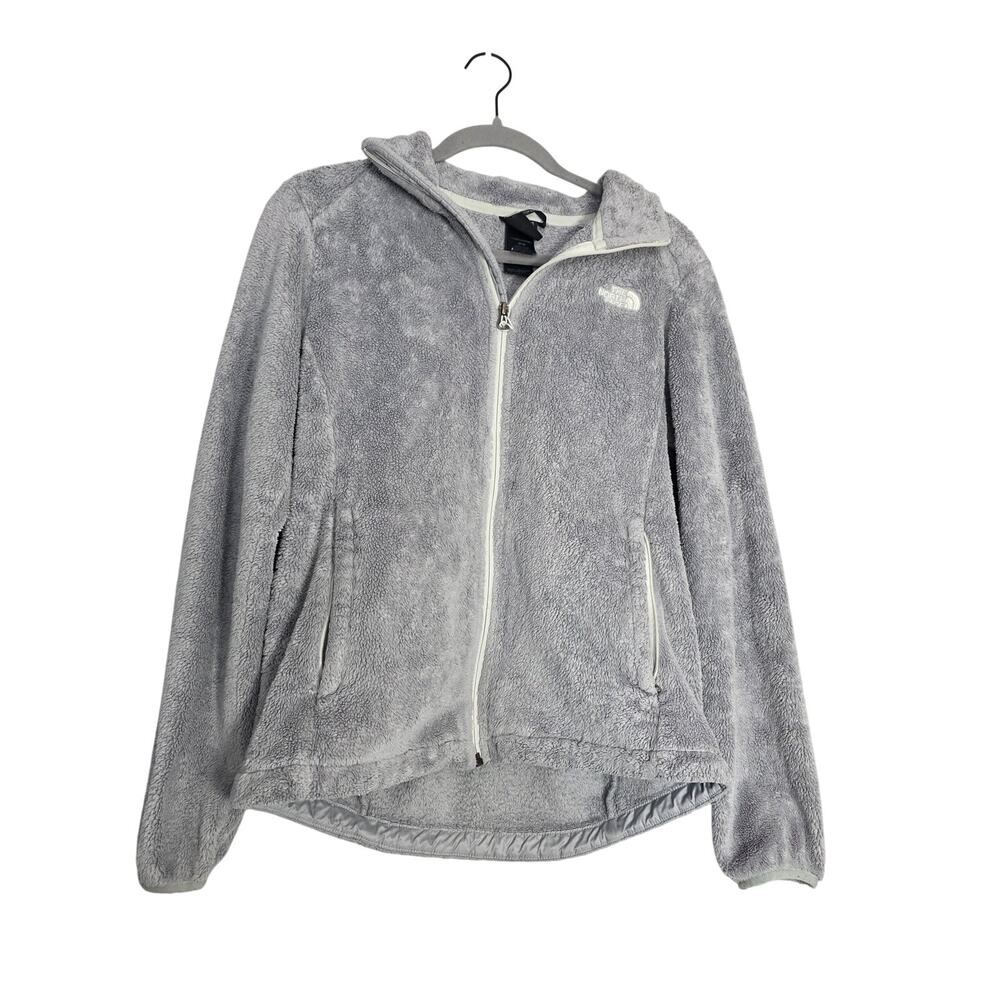The North Face Women's Medium Gray Fleece Jacket Full Zip Cozy Hiking Outdoor